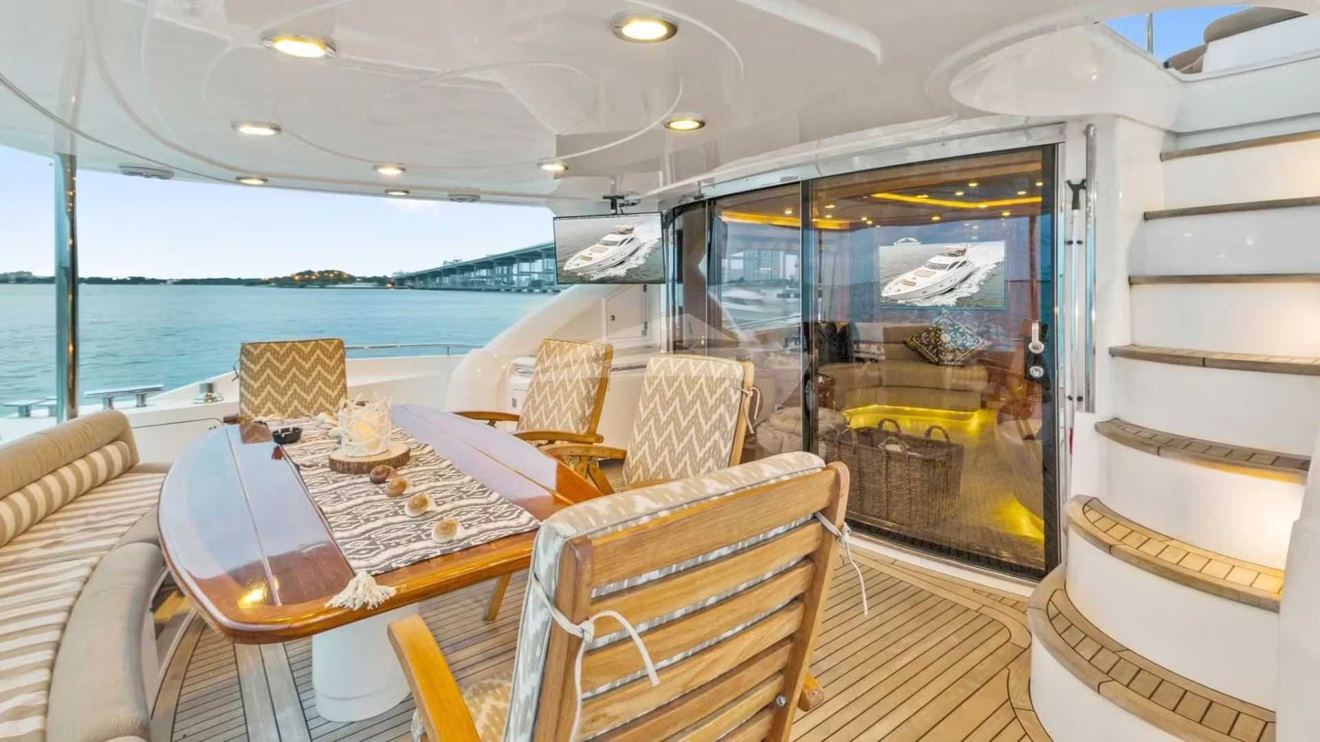 90ft Sunseeker Acqua elegant cockpit area